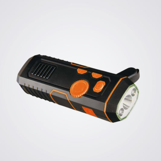 Multi-Function Emergency Radio & Flashlight – Battery + Solar Powered